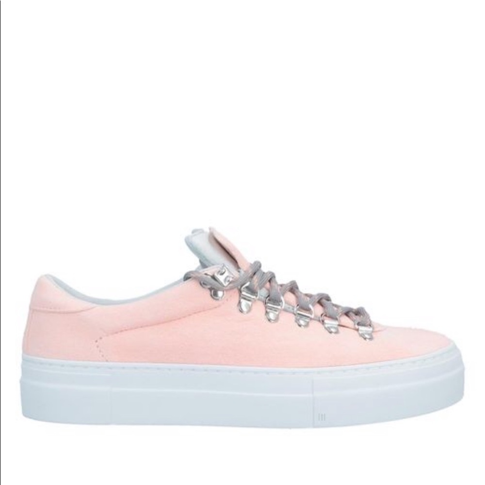 Diemme pink leather and suede sneakers